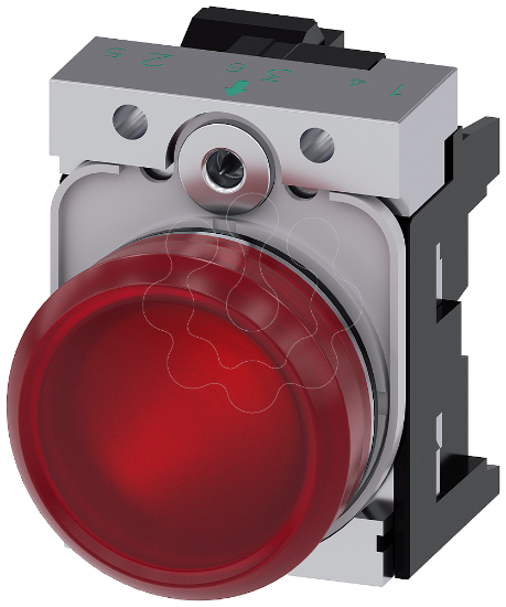 Imagem de Sinalizador luminoso, 22 mm, redondo, metal, alto brilho, vermelho, com LED