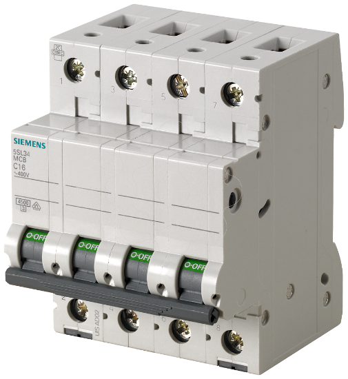 Imagem de Minidisjuntor 400V 4,5kA, de 4 polos, C, 10A
