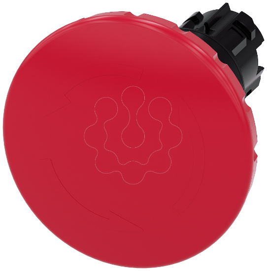 Imagem de Botao cogumelo emergencia, 22 mm, redondo, plastico, vermelho, 60 mm