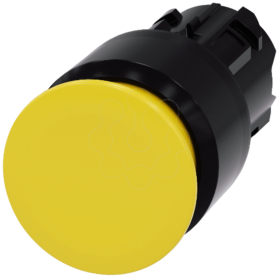 Imagem de Botao cogumelo, 22 mm, redondo, plastico, amarelo, 30 mm, de encaixe