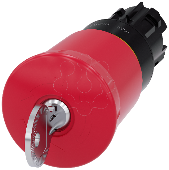 Imagem de Botao cogumelo emergencia, 22 mm, redondo, plastico, vermelho, 40 mm