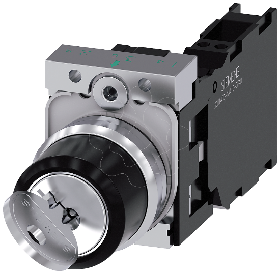 Imagem de Interruptor de chave RONIS, 22 mm, redondo, metal, fecho SB30, 2 posicoes de O-I