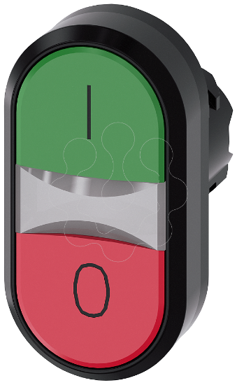 Imagem de Botao de pressao duplo, 22mm, redondo, plastico, verde: I, vermelho: O