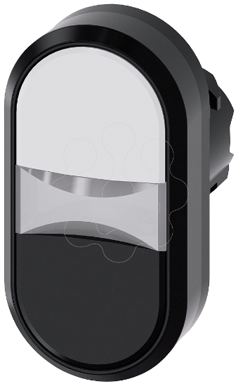 Imagem de Botao de pressao duplo, 22mm, redondo, plastico, branco, preto