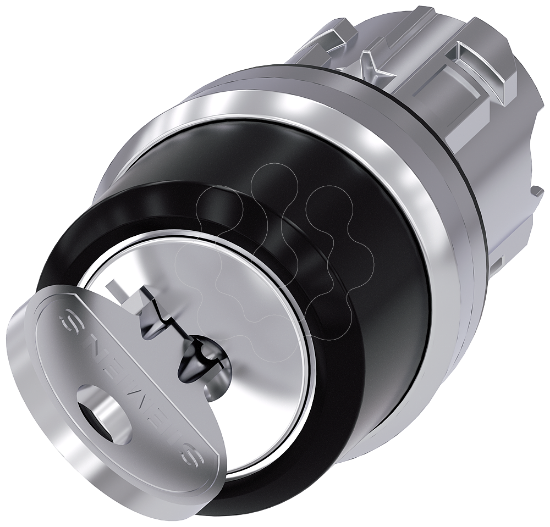 Imagem de interruptor de chave RONIS, 22 mm, redondo, metal, de alto brilho, 2 posicoes de O-I