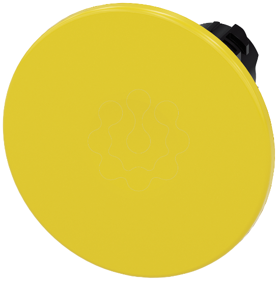 Imagem de Botao cogumelo, 22 mm, redondo, plastico, amarelo, 60 mm, tecla com retorno