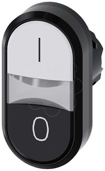 Imagem de Botao de pressao duplo iluminado, 22mm, redondo, plastico, branco: I, preto: O