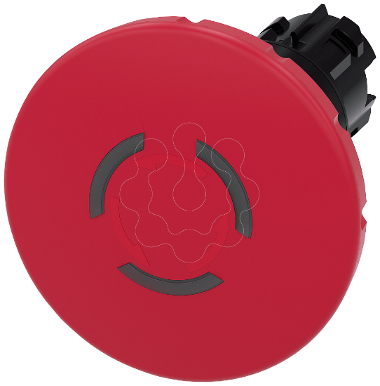 Imagem de Botao cogumelo emergencia iluminado, 22mm, redondo, plastico, vermelho, 60mm