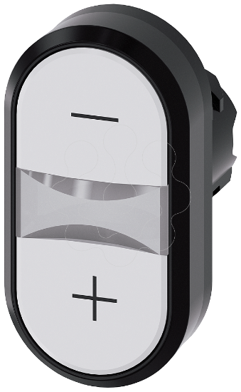 Imagem de Botao de pressao duplo, iluminado, 22mm, redondo, plastico, branco