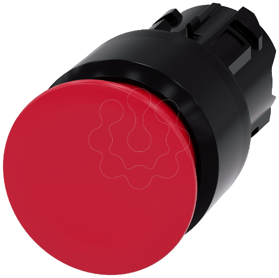 Imagem de Botao cogumelo, 22 mm, redondo, plastico, vermelho, 30 mm, de encaixe