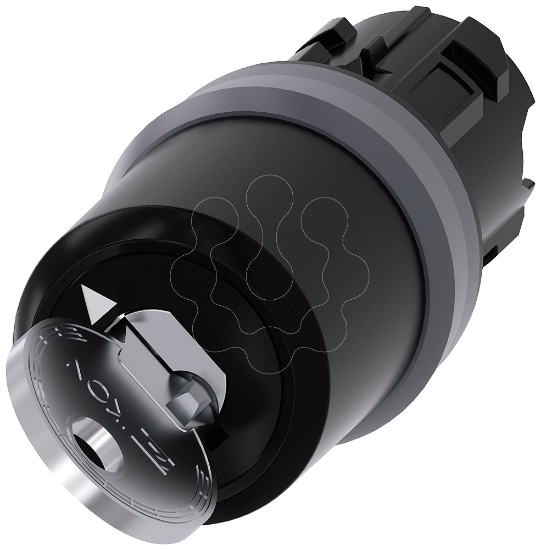 Imagem de Interruptor de chave IKON, 22mm, redondo, anel frontal de mental