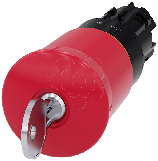 Imagem de Botao cogumelo emergencia, 22mm, redondo, plastico, vermelho