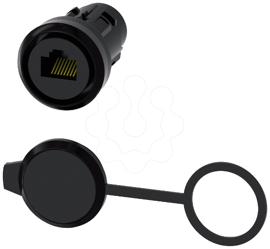 Imagem de Conexao RJ45, 22mm, plastico, preto