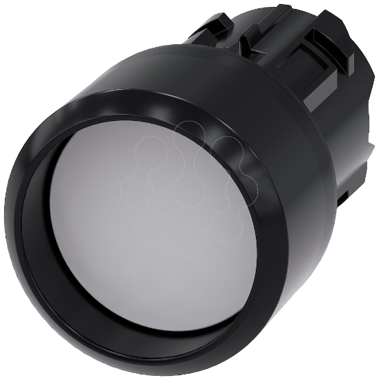 Imagem de botao, 22 mm, redondo, plastico, branco, anel frontal, alto tecla com retorno