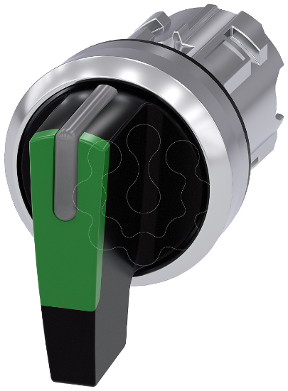 Imagem de Interruptor com manipulo iluminavel, 22mm, redondo, metal, alto brilho, verde