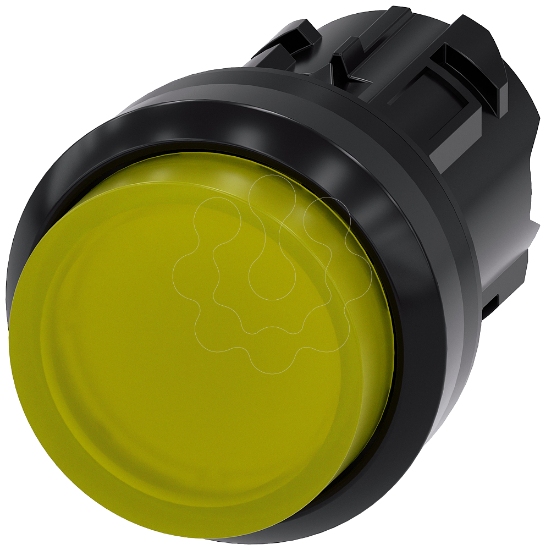 Imagem de Botao de pressao iluminado, 22 mm, redondo, plastico, amarelo