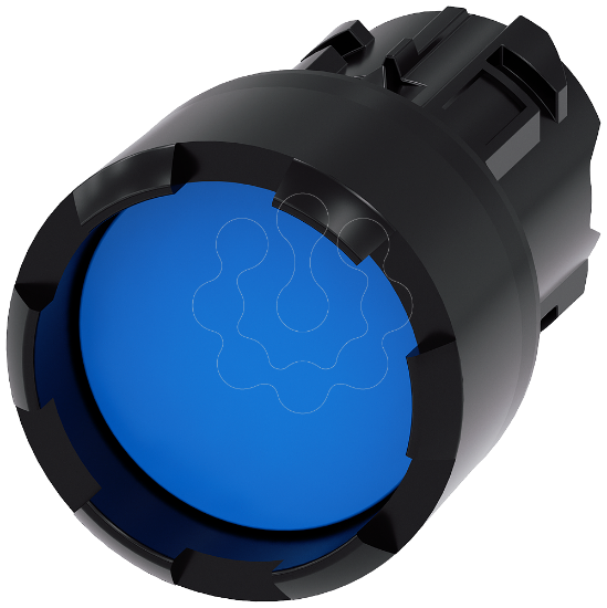 Imagem de Botao de pressao, 22mm, redondo plastico, azul, anel frontal