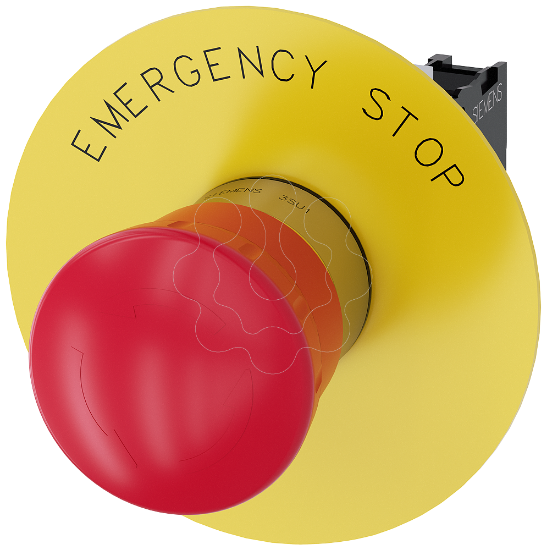 Imagem de Botao cogumelo paragem emergencia, 22 mm, redondo, metal, alto brilho, vermelho, 40 mm