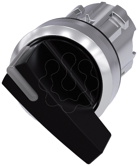 Imagem de Interruptor com manipulo iluminavel, 22 mm, redondo, metal, preto, longo, 2 posicoes de O-I