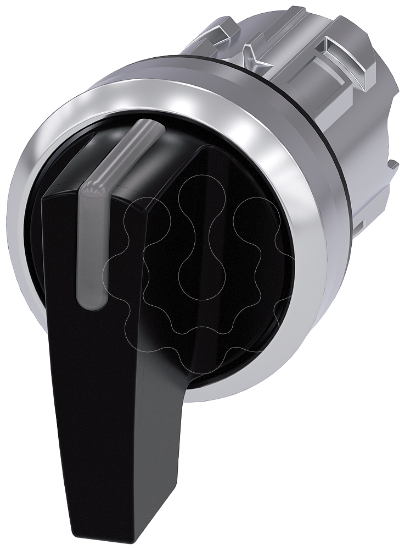 Imagem de Interruptor com manipulo iluminavel, 22mm, redondo, metal, alto brilho, preto, manipulo longo