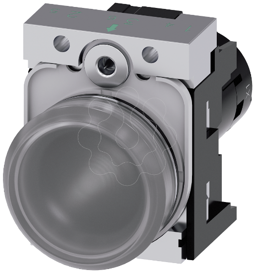 Imagem de Sinalizador luminoso, 22mm, redondo, metal, sinal LED, plano, 230V CA