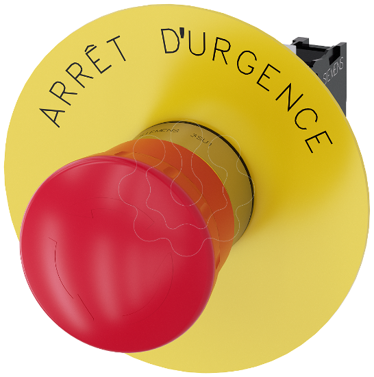 Imagem de Botao cogumelo paragem emergencia, 22mm, redondo, metal, brilhante, vermelho, 1NF