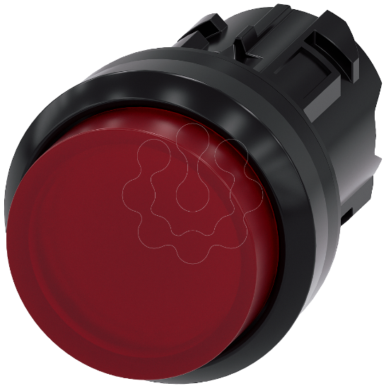 Imagem de Botao de pressao iluminado, 22mm, redondo plastico, vermelho