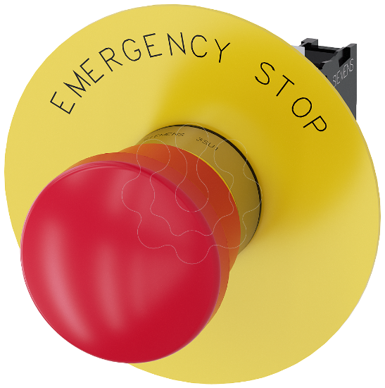 Imagem de Botao cogumelo paragem emergencia, 22mm, redondo, metal, brilhante, vermelho, 1NF