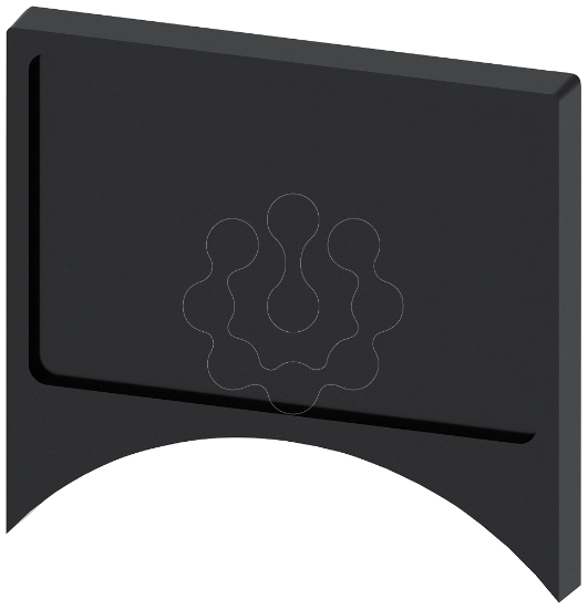 Imagem de Suporte de placa, arredondado, preto, para placa 17,5x27mm, para colar