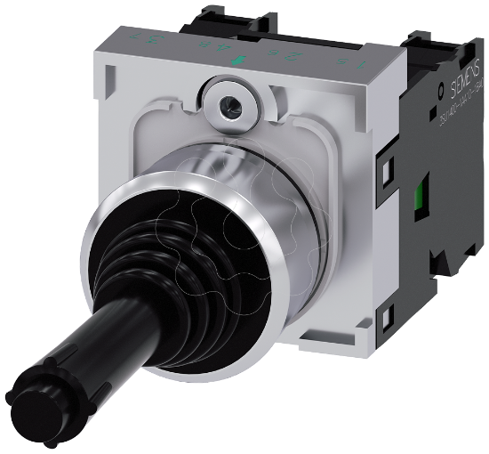 Imagem de Controlador Joystick, 22mm, redondo, metal, alto brilho, preto, 1NA, 1NA