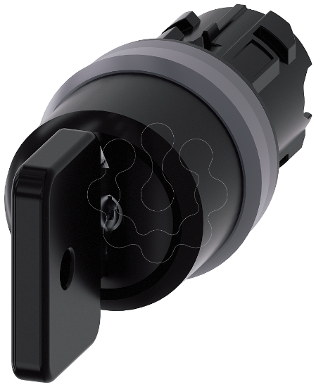 Imagem de Interruptor de chave O.M.R 22mm, redondo, anel frontal de metal, preto