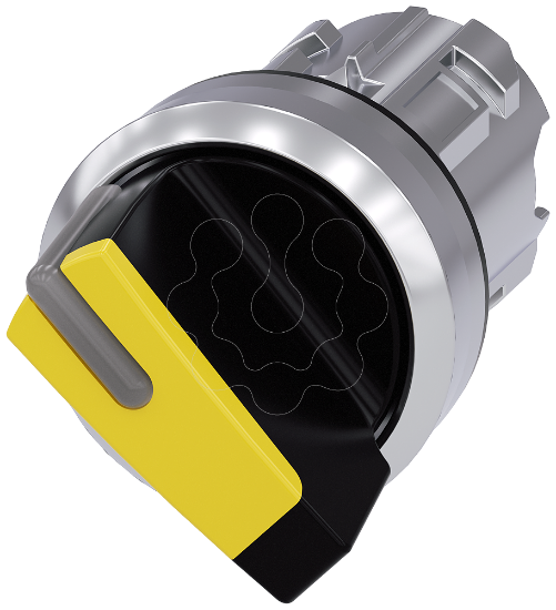 Imagem de Interruptor com manipulo iluminavel, 22mm, redondo, metal, alto brilho, amarelo