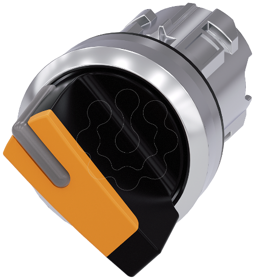 Imagem de interruptor com manipulo iluminavel, 22 mm, redondo, metal, ambar, 2 posicoes de O-I