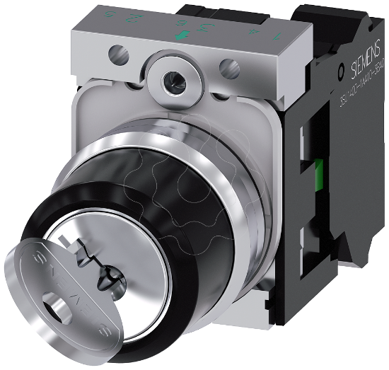 Imagem de Interruptor de chave RONIS, 22mm, redondo, metal, alto brilho