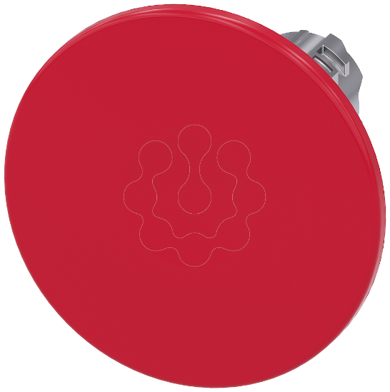 Imagem de Botao cogumelo, 22mm, redondo, metal, brilhante, vermelho, 60mm