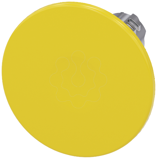 Imagem de Botao cogumelo, 22 mm, redondo, metal, de alto brilho, amarelo, 60 mm