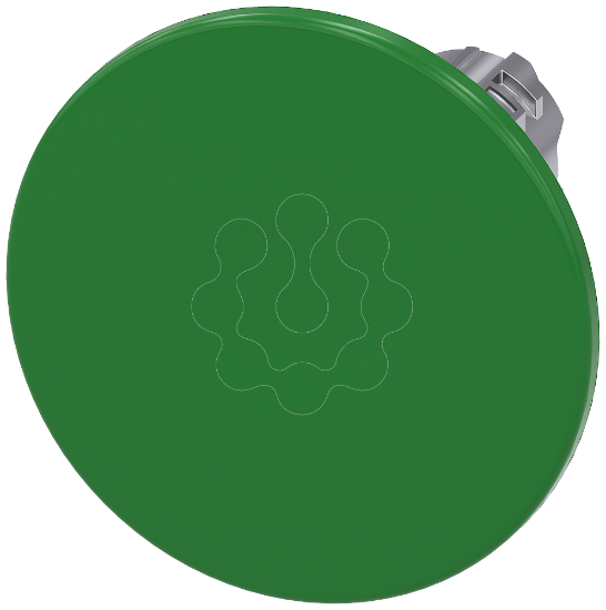 Imagem de Botao cogumelo, 22mm, redondo, metal, alto brilho, verde, 60mm