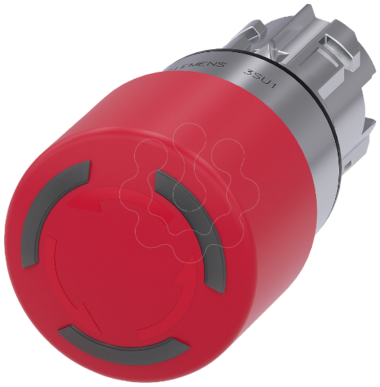 Imagem de Botao cogumelo paragem emergencia iluminado, 22 mm, redondo, metal, vermelho, 30 mm