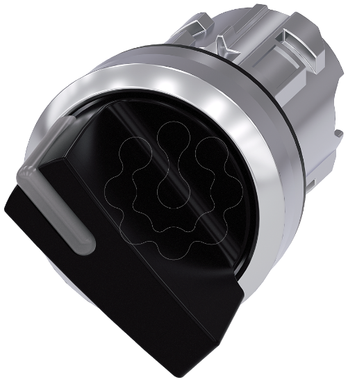 Imagem de Interruptor com manipulo iluminavel, 22mm, redondo, metal, alto brilho, preto