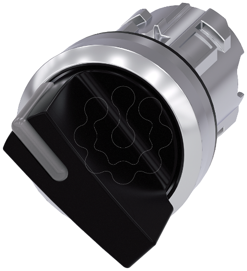 Imagem de Interruptor com manipulo iluminavel, 22mm, redondo, metal, alto brilho, preto