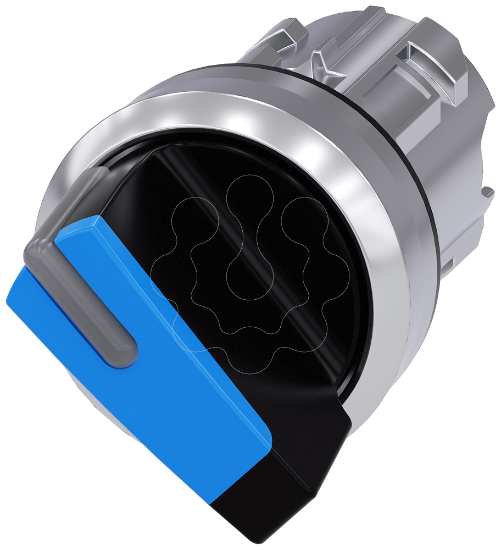 Imagem de Interruptor com manipulo iluminavel, 22mm, redondo, metal, alto brilho, azul