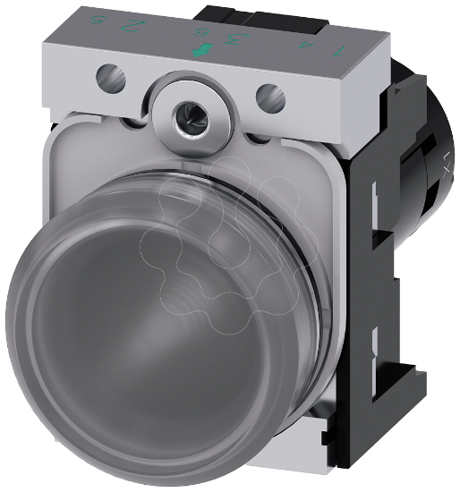 Imagem de Sinalizador luminoso, 22mm, redondo, metal, sinal LED, plano, 110V CA