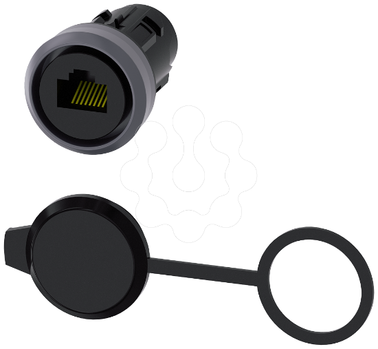 Imagem de Conexao RJ45, 22mm, Metal fosco, cinza areado