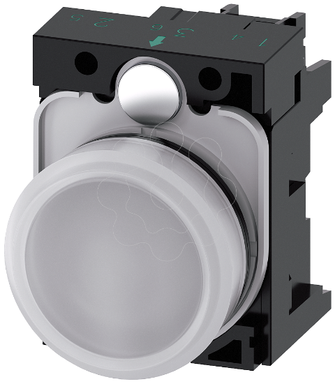 Imagem de Sinalizador luminoso, 22mm, redondo, plastico, branco, lente, plano, 110V CA