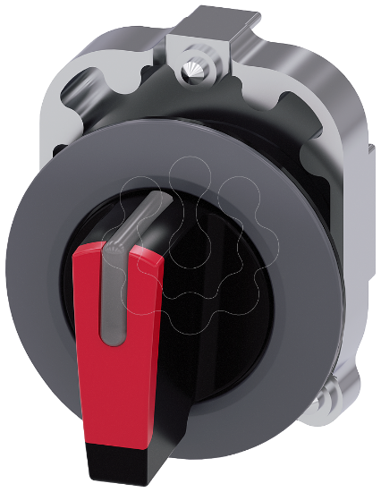 Imagem de Interruptor com manipulo, iluminavel, 30mm, redondo, metal, fosco, vermelho