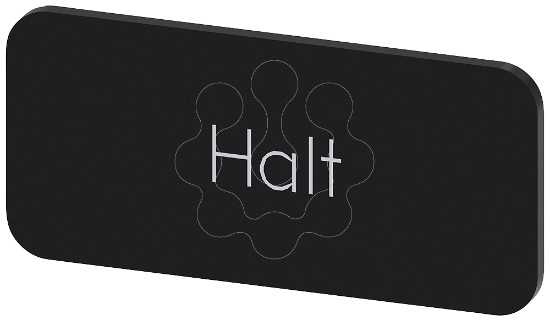 Imagem de Placa de identificacao 12,5x27mm, placa preto, inscricao: paragem