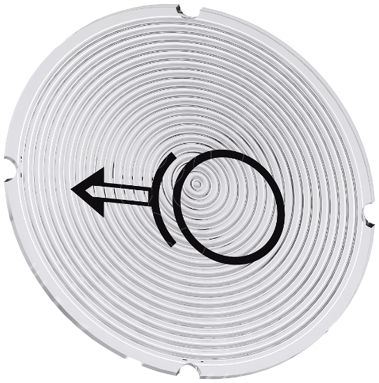 Imagem de Placa embutida para botao de pressao iluminado, redondo, simbolo: Soltar freios