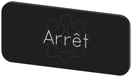 Imagem de Placa de identificacao 12,5x27mm, placa preto, inscricao: Arret