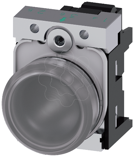 Imagem de Sinalizador luminoso, 22 mm, redondo, metal, alto brilho, transparente, LED CA 110 V