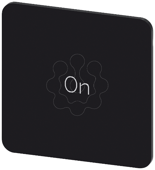 Imagem de Placa de identificacao 27x27mm, placa preto, inscricao: On